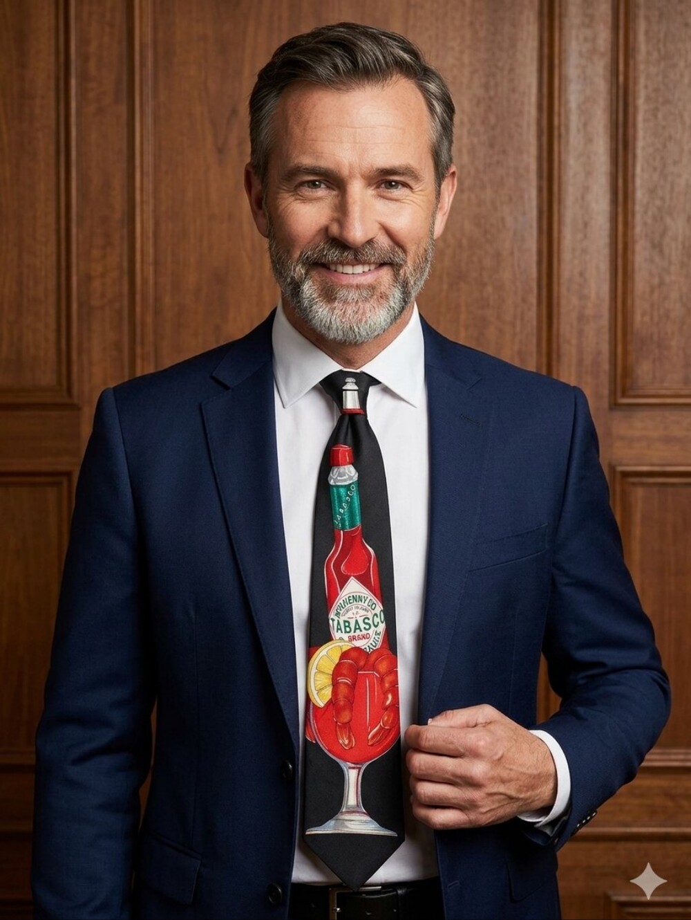 Vintage Tabasco Shrimp Cocktail / Bloody Mary Silk Novelty Tie 90s